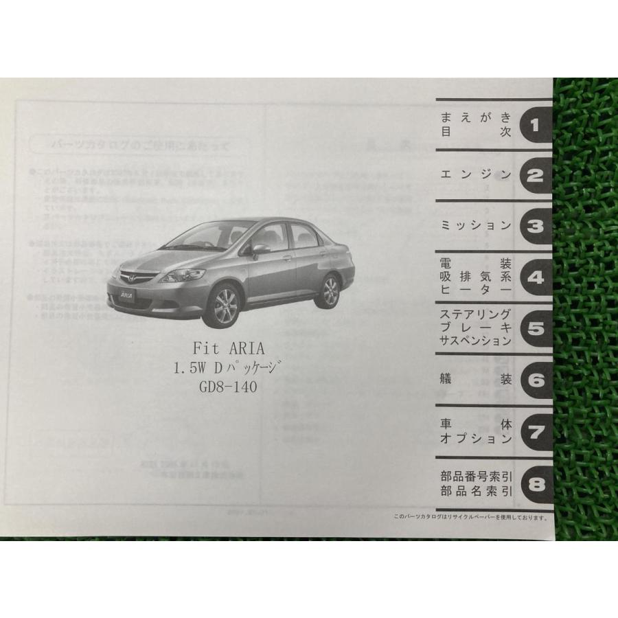 ホンダ（HONDA） フィットアリア FIT・ARIA パーツリスト 2版 正規