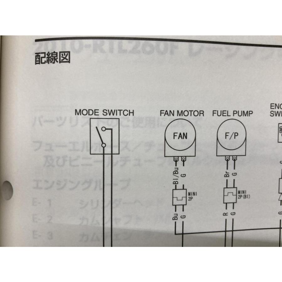 ホンダ（HONDA） RTL260F オーナーズマニュアル 正規 中古 バイク 整備