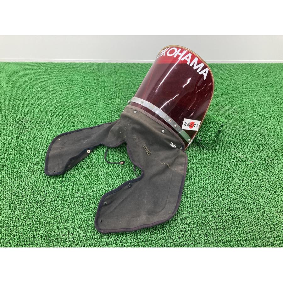 旭風防製CBX400F スクリーン 赤 社外 中古 バイク 部品 布タレ風防