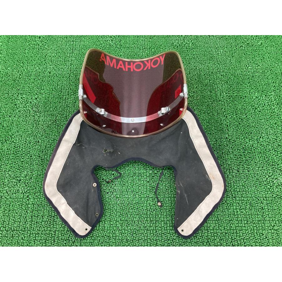 旭風防製CBX400F スクリーン 赤 社外 中古 バイク 部品 布タレ風防