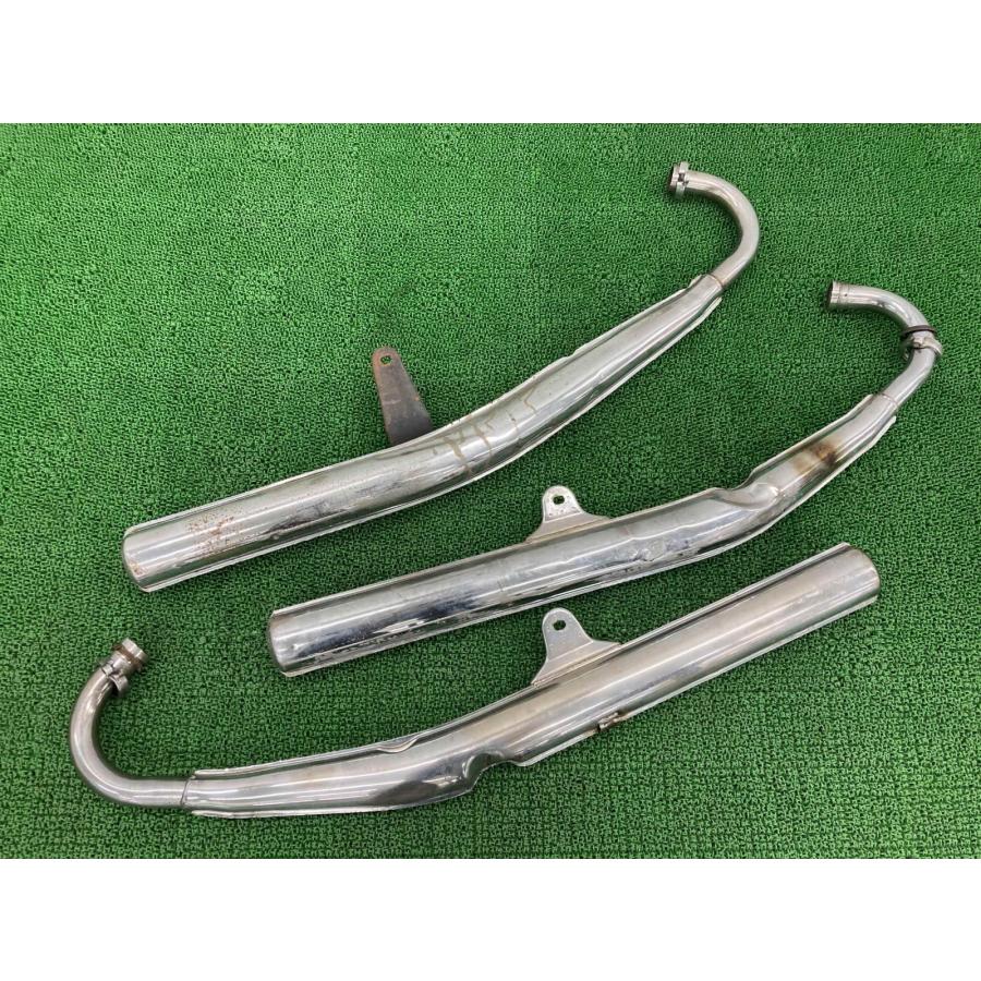 KH400 マフラー 左右 社外 中古 バイク 部品 S3 ケッチ スチール チャンバー 2スト3気筒 カスタム素材に rS KH400 マフラー 左右 社外 中古 バイク 部品 S3 ケッチ スチール