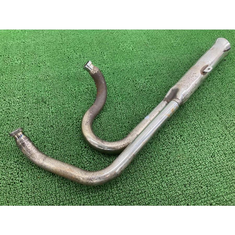 ケンテック製スティード400 マフラー 社外 中古 バイク 部品 NC26 STEED スチール フレアカット2in1マフラー コケキズ無し 品薄 Lt ケンテック製スティード400 マフラー 社外 中古 バイク 部品 NC26