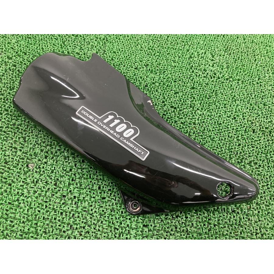 バイク用ブラックタンク ゼファー1100 サイドカバー 左 黒 社外 中古 バイク 部品 ZR1100A