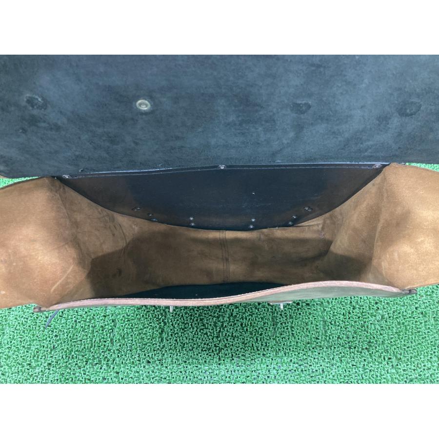 デグナー製 サイドバッグ 片側 茶 社外 中古 バイク 部品 DEGNER 本革