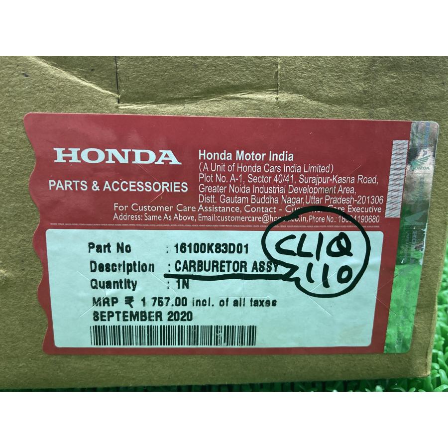 ホンダ（HONDA） CLIQ110 キャブレター 在庫有 即納 純正 新品 バイク