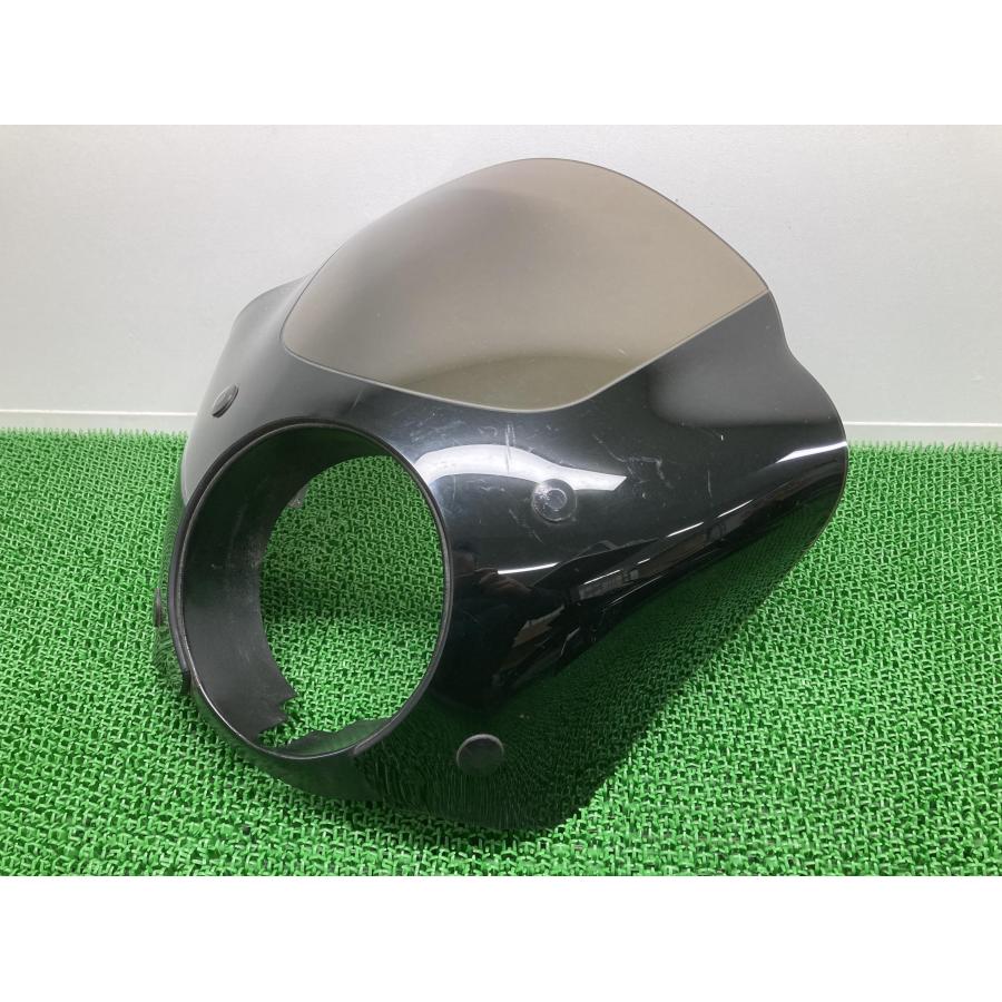 スポーツスター　カウル　中古　カスタム スポーツスター アッパーカウル 黒 社外 中古 ライト径106mm ハーレー