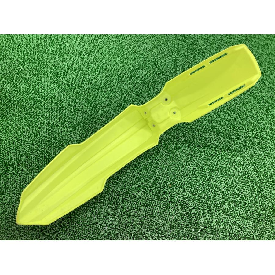 RM-Z450 フロントフェンダー 黄 社外 中古 バイク 部品 蛍光色 割れ