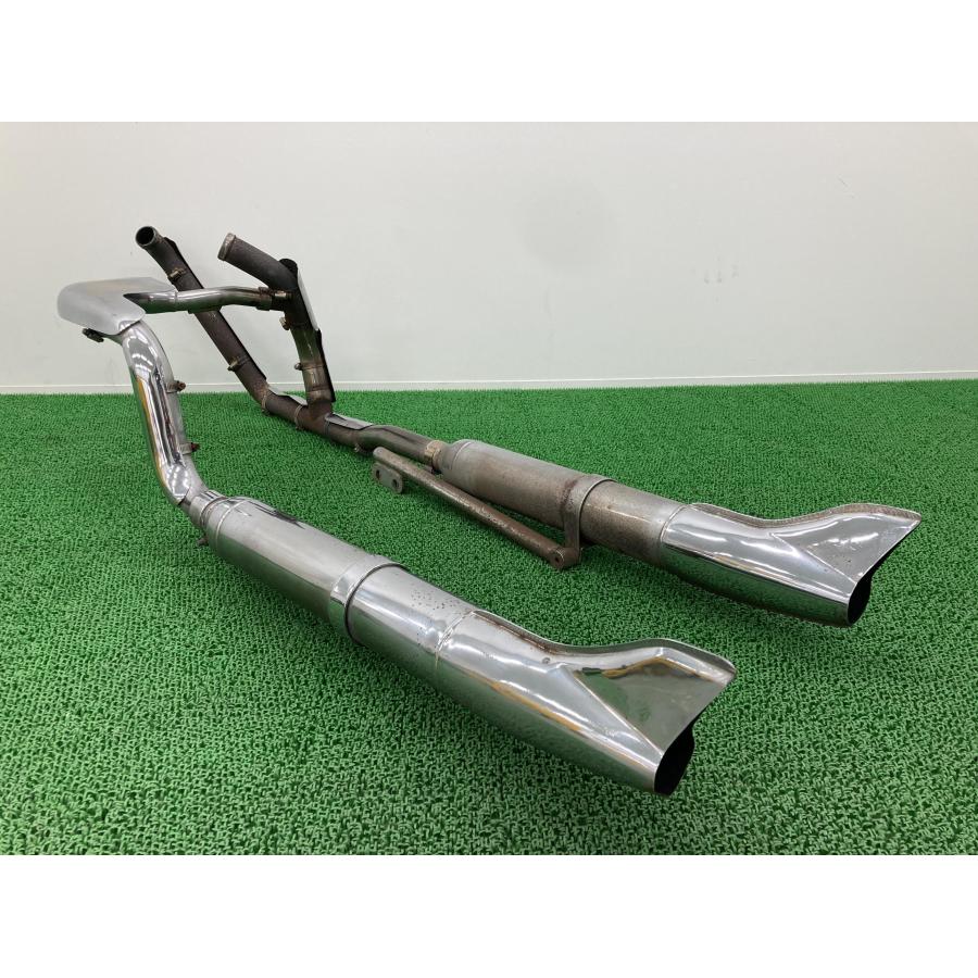 FLSTC マフラー 社外 中古 バイク 部品 ソフテイル EVO エボ 2in2左右出し クロスオーバーパイプ フィッシュテール 51の画像