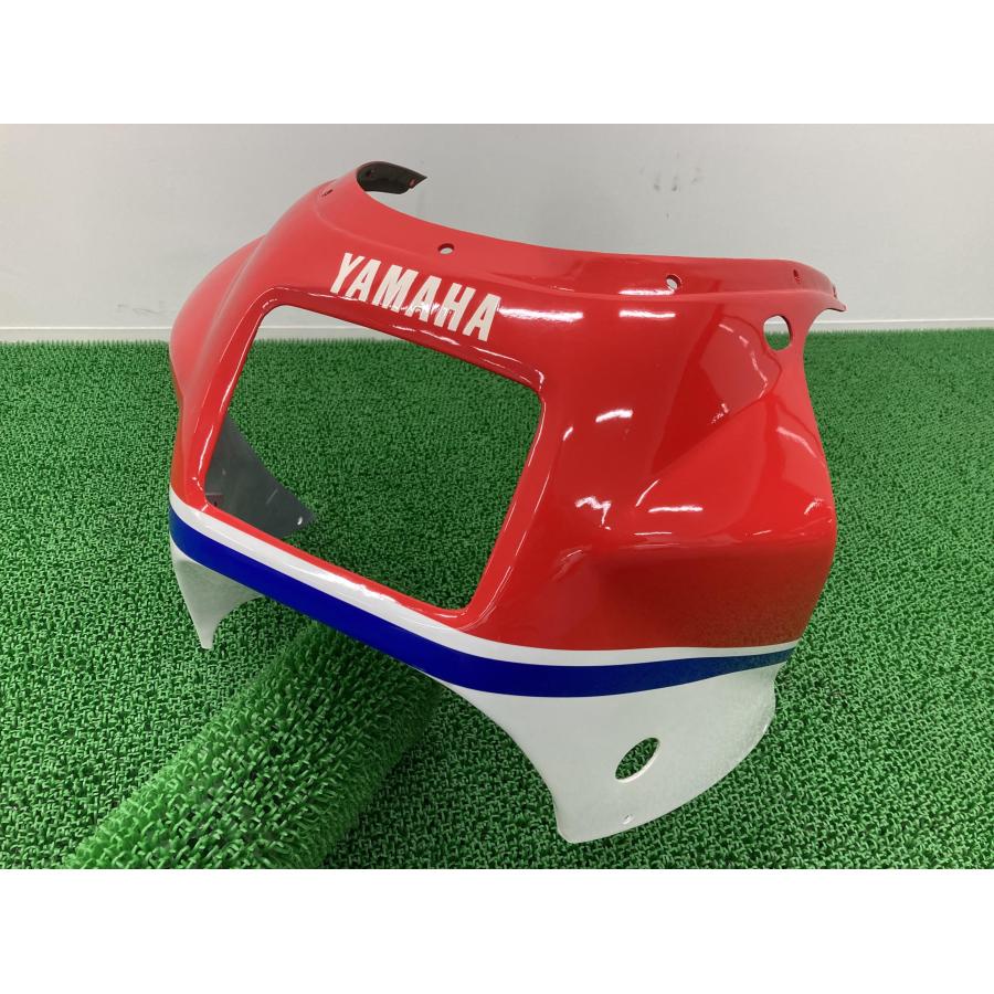 RZV500R アッパーカウル 赤/白 51X-001*** 社外 バイク 部品 51X-001 絶版2st キングケニー ペイント素材に 割れ欠け無し 【中古】 35 RZV500R アッパーカウル 赤/白 51X-001*** 社外 中古 バイク 部品 51X