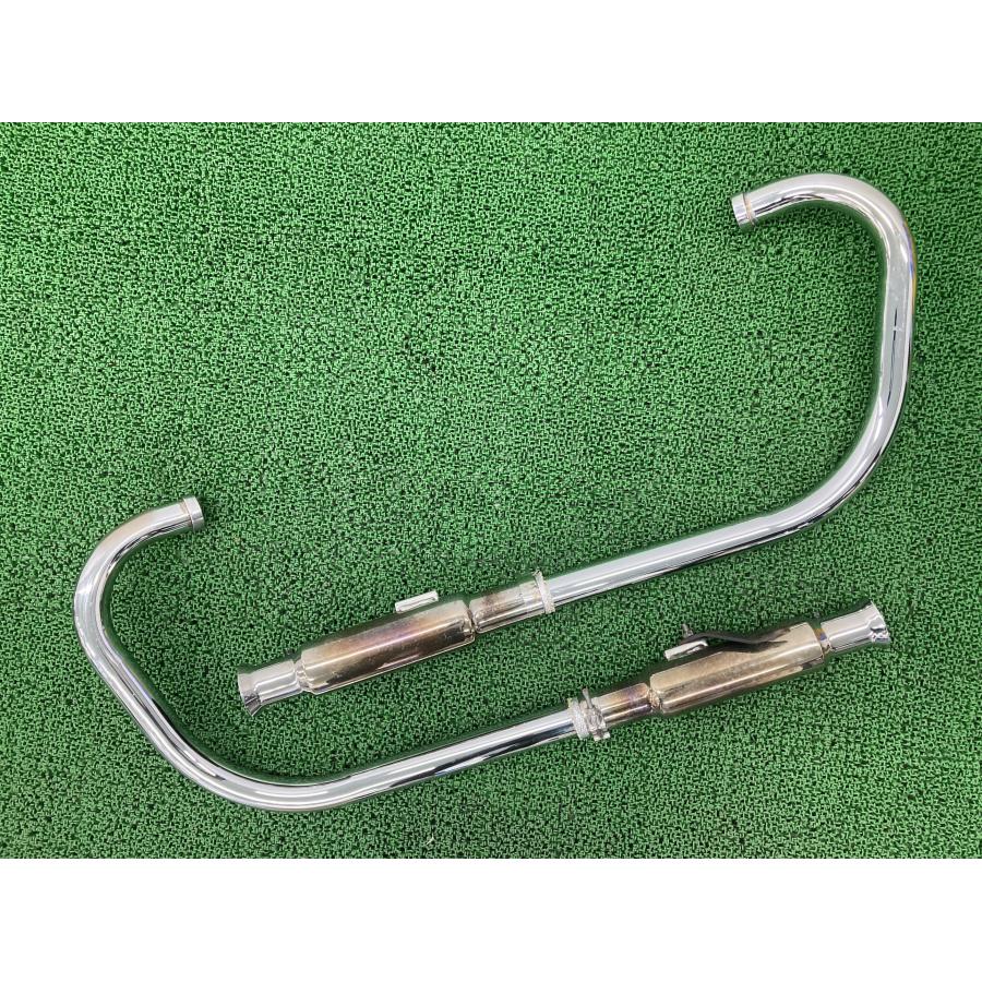 W650 マフラー 左右 社外 中古 バイク 部品 EJ650A スチール ショート