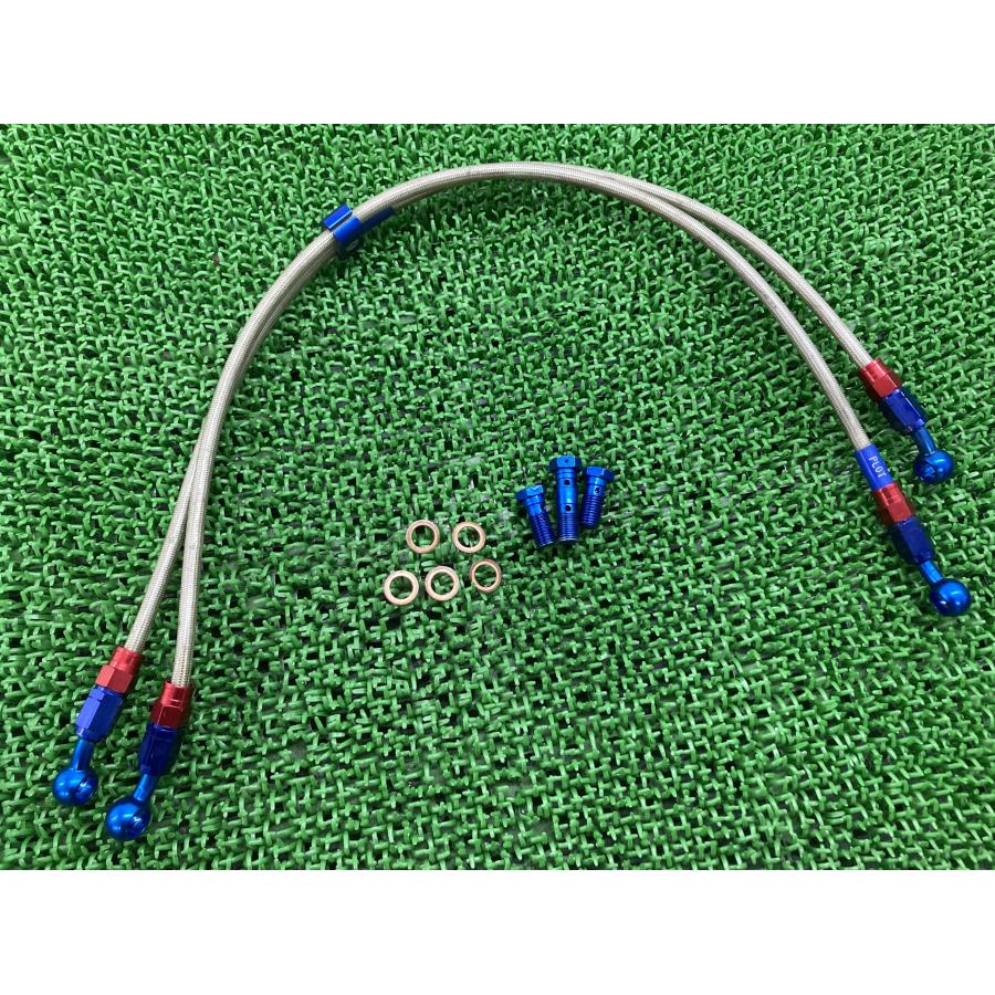 SWAGE-LINE製 フロントブレーキホース 左右 社外 中古 バイク 部品