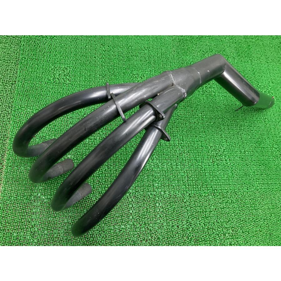 ゼファー400 マフラー ZR400C-087*** 社外 中古 バイク 部品 1993年式外し ZR400C 手曲げ ワンピースマフラー ショート管 コケキズ無し Ub_2
