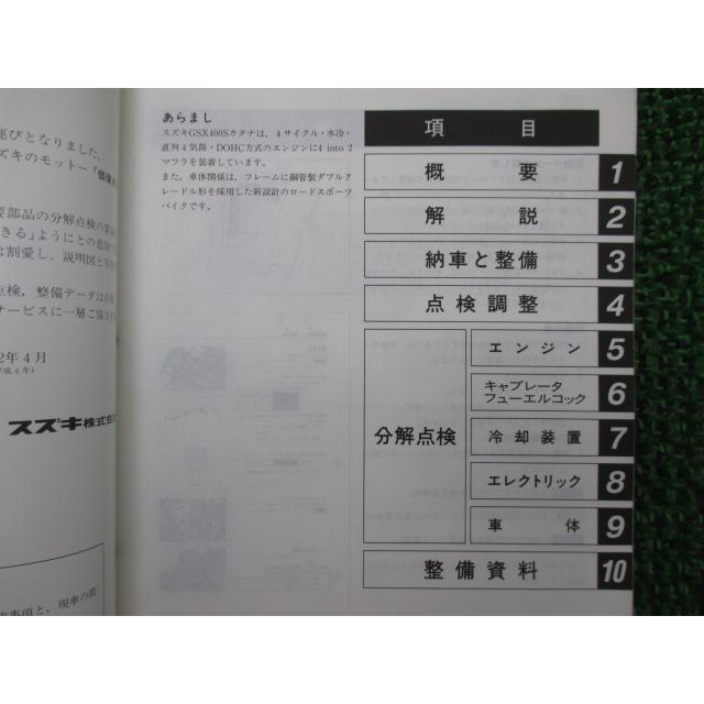 GSX400Sカタナ サービスマニュアル スズキ 正規 中古 バイク 整備書 GK77A GSX400SSN kK 車検 整備情報 Ex_1