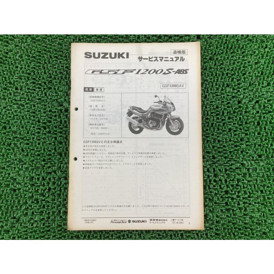 スズキ（SUZUKI） GSF1200S サービスマニュアル GV75B-100001〜 正規