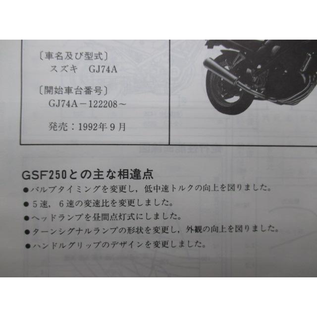 スズキ バンディット250 サービスマニュアル GJ74A-122208