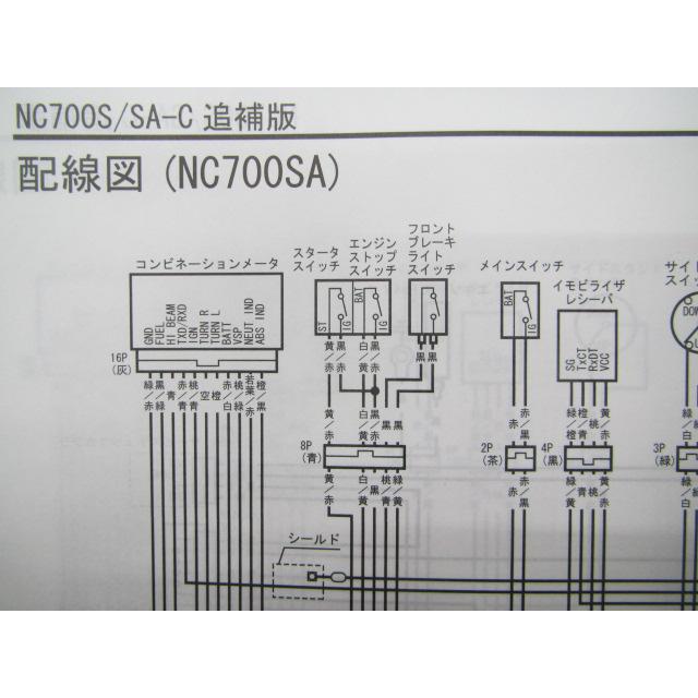 NC700S サービスマニュアル ホンダ 正規 バイク 整備書 配線図有り 補足版 RC61-100～ NC700S SAC[EBL-RC61] ed 車検 整備情報 【中古】 33 ホンダ（HONDA） NC700S サービスマニュアル 正規 中古 バイク 整備書