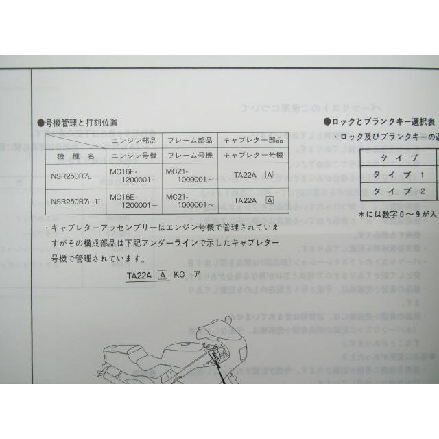 ホンダ（HONDA） NSR250R パーツリスト 1版 正規 中古 バイク 整備書