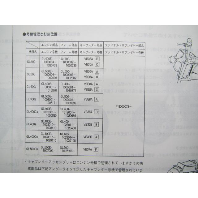 ホンダ（HONDA） ウイング パーツリスト GL400/GL500/GL400C/GL500C 6 