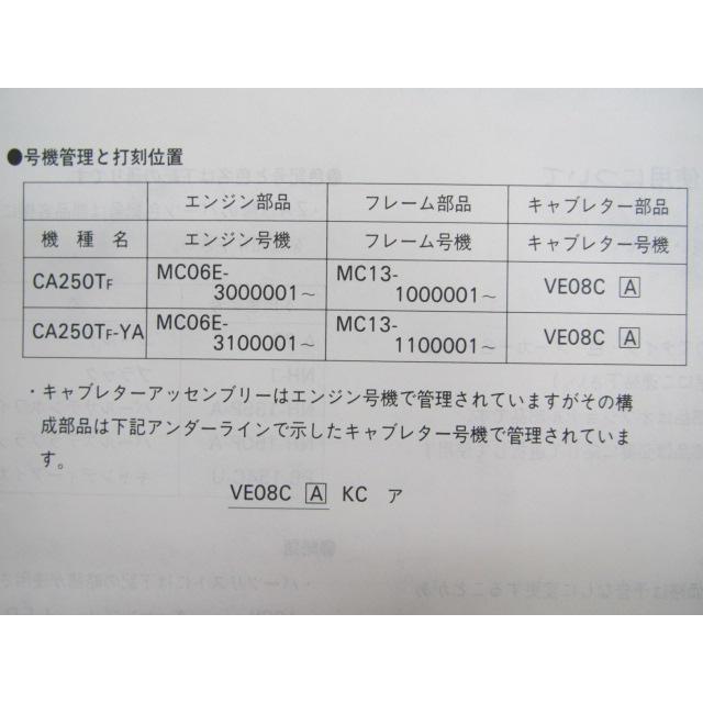 ホンダ（HONDA） レブル250 パーツリスト 1版 正規 中古 バイク 整備書