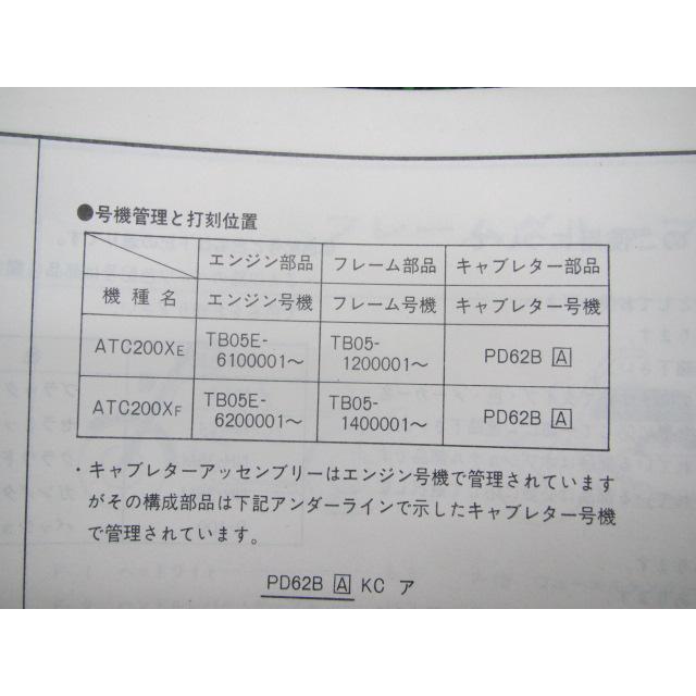 ATC200X パーツリスト 2版 ホンダ 正規 バイク 整備書 TB05-120 140 eW 車検 パーツカタログ 整備書 【中古】 36 ホンダ（HONDA） ATC200X パーツリスト 2版 正規 中古 バイク 整備書