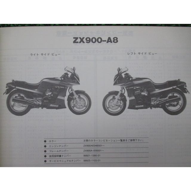 カワサキ（Kawasaki） GPZ900R パーツリスト 正規 中古 バイク 整備書