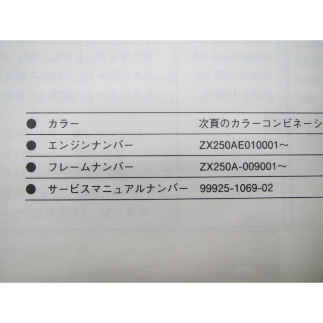 カワサキ（Kawasaki） ZXR250 R パーツリスト 正規 中古 バイク 整備書