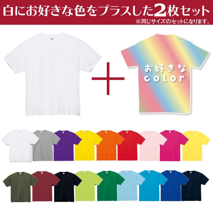 粗品 グッズ まとめ売り（半袖白L） Tシャツ 白とお好きな色の2枚セット まとめ買い メンズ