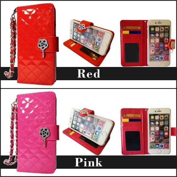 iPhoneSE iPhone5s 5 ケース 手帳型 エナメル カメリア アイフォン