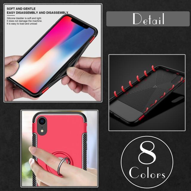 iPhoneXR ケース リング付き iPhoneXsMax マグネット バンカーリング