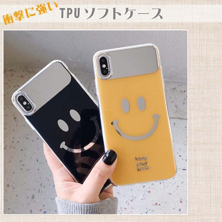 iPhone SE2 8 ケース おしゃれ クリアケース スマイル ニコちゃん