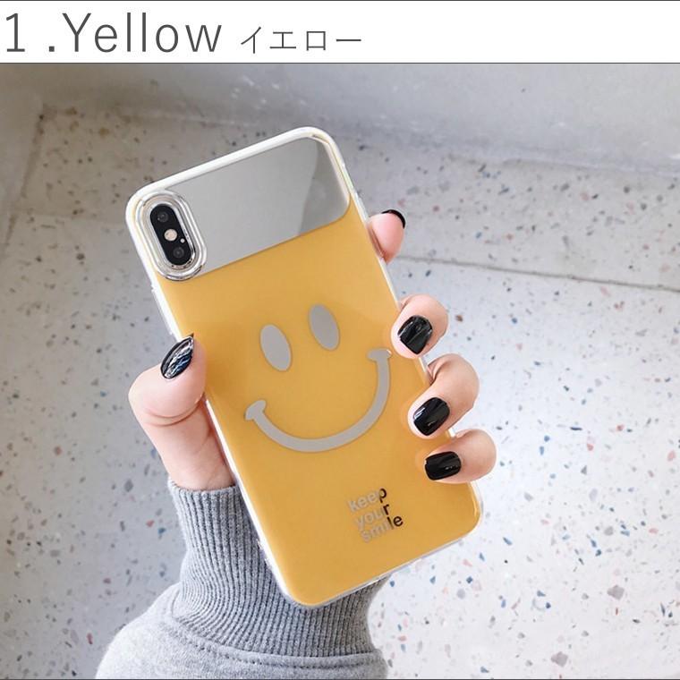 iPhoneXR ケース おしゃれ クリアケース スマイル ニコちゃん