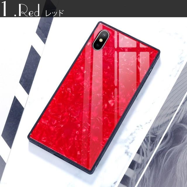 iPhoneXR ケース ガラスケース 四角 おしゃれ スクウェア スクエア