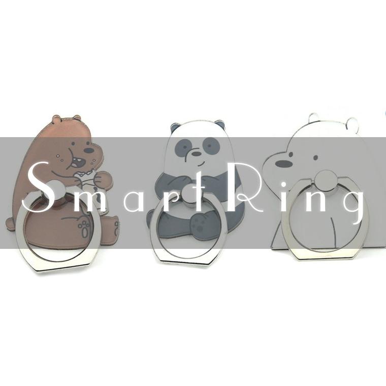 スマホリング 市販 バンカーリング キャラクター Bears スマイル おしゃれ かわいい 薄型 車載ホルダー スタンド アイフォン Android キラキラ Iphone Ring ベアーズ
