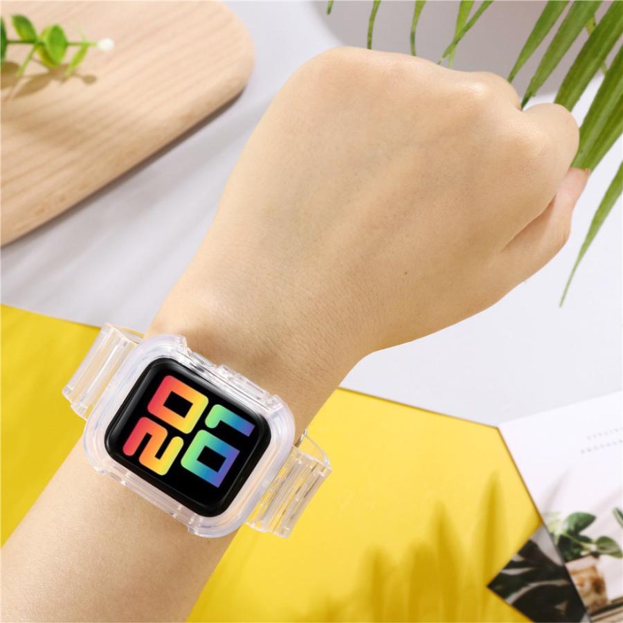 アップルウォッチ バンド カバー ケース Apple Watch ベルト クリア SE 