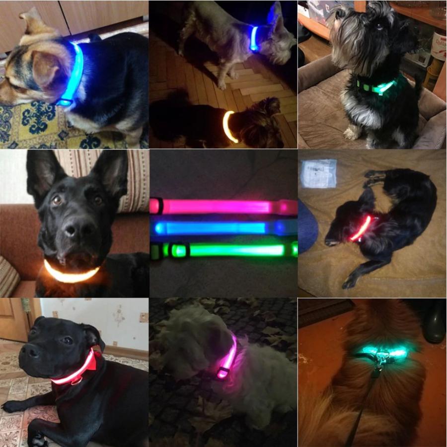 首輪 犬 おしゃれ 光る LED 防水 電池式 ペット 小型犬 中型犬 大型犬 サイズ調節 ドッググッズ 安全｜tsaden｜08