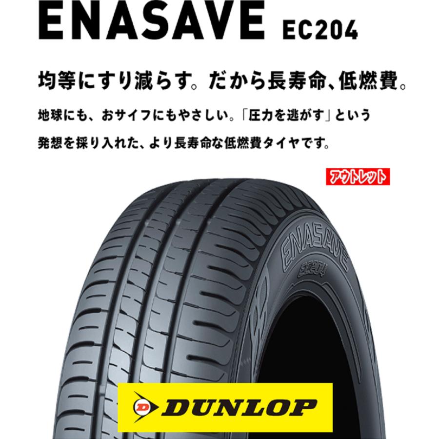 夏タイヤ 145/80R13 75S 1台分 4本 ダンロップ エナセーブ EC204 2021