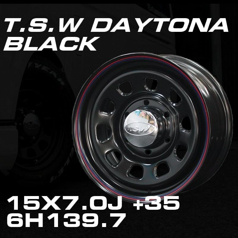 TSW DAYTONA ブラック X7J+ 6穴.7 ホイール4本セット　＜系ハイエース系ハイエース後期バンなどに＞ :  h bk : ティスファクトリー tscoltd   通販   Yahoo!ショッピング