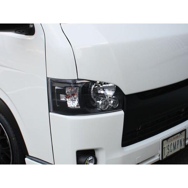 200系ハイエース 4型純正タイプLEDヘッドライト マットブラック