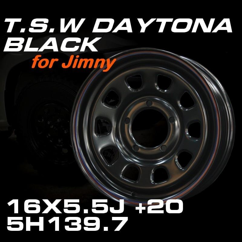 新型 ジムニー ホイール！ TSW デイトナブラック 16X5.5J+20　ホイール4本セット　JB64 JB23などに！｜tscoltd2005s