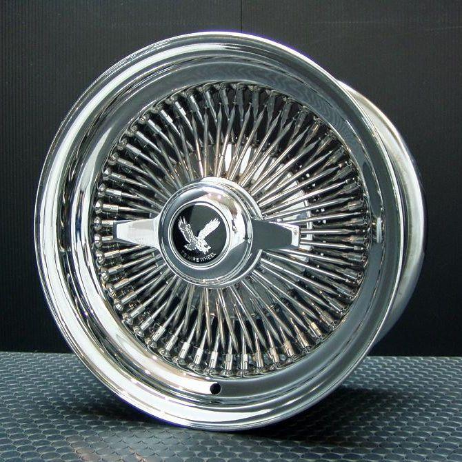 ワイヤーホイール 13インチ ホワイトリボンタイヤセットDAYTON ワイヤーホイール T's WIRE 13X7J STD100SP オールクローム シュア