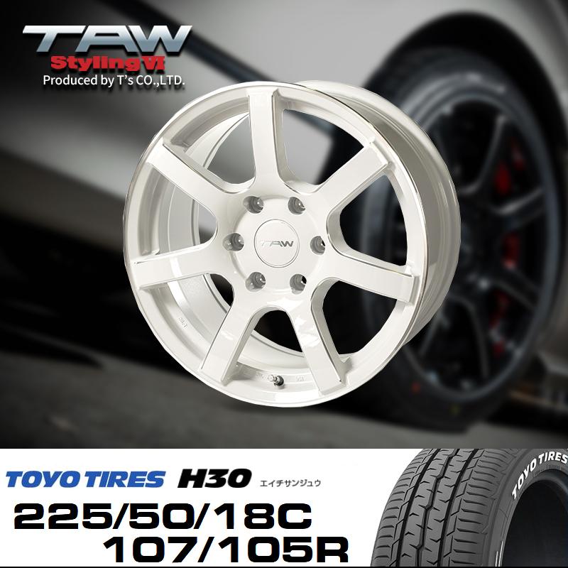 ハイエース 200系 ホイールタイヤセット TAW Styling6 18X8.0J+37