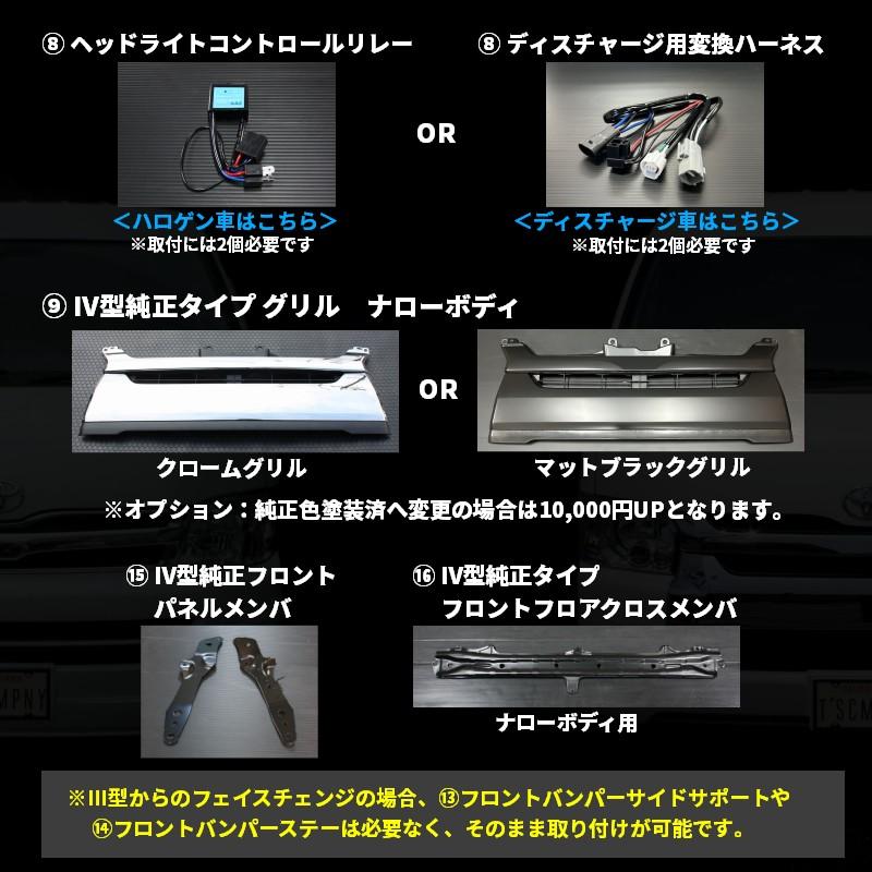 ハイエース 200系 ナロー 4型 フェイスチェンジキット 3型用