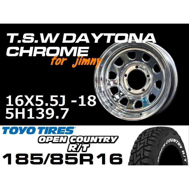 新型 ジムニー ホイール TSW デイトナクローム 16X5.5J-18 TOYO OPEN