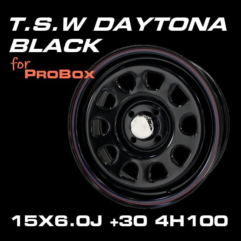 TSW DAYTONA ブラック 15X6.0J+30 4穴100 ホイール4本セット (プロ