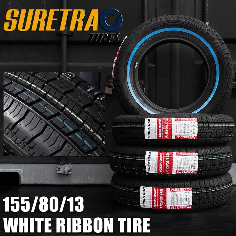 ホワイトリボンタイヤ13インチ SURE TRAC 155/80R13 4本(シュア ホワイトリボンタイヤ13インチ SURE TRAC 155/80R13 4本(シュア