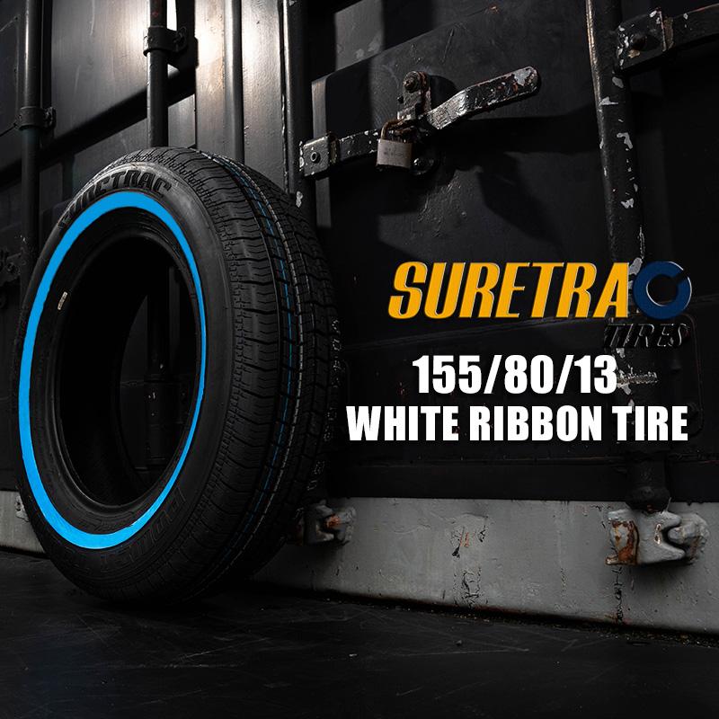 ホワイトリボンタイヤ13インチ SURE TRAC 155/80R13 1本（シュア
