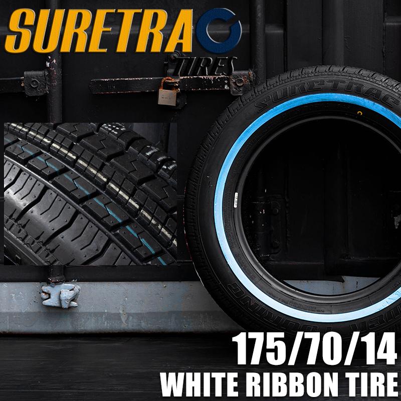 ホワイトリボンタイヤ14インチ SURE TRAC 175/70R14 1本（シュア