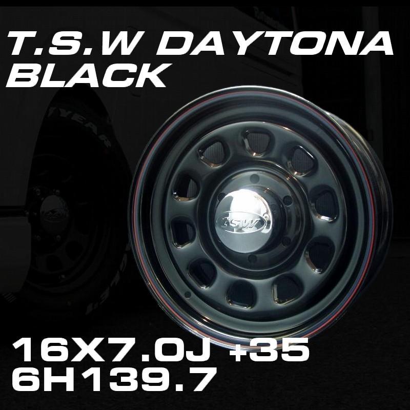 TSW DAYTONA ブラック 16X7J+35 6穴139.7 ホイール4本セット : ティス
