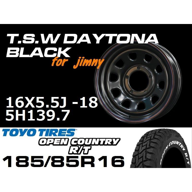 新型 ジムニー ホイール TSW デイトナブラック 16X5.5J-18 TOYO OPEN