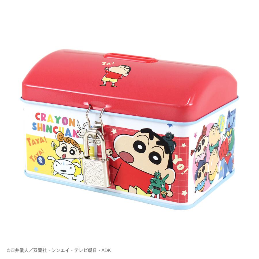 12月下旬入荷 予約 クレヨンしんちゃん グッズ 貯金箱 カギ付き 缶
